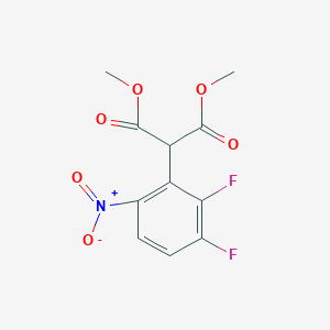molecular formula C11H9F2NO6 B1458172 1,3-Dimethyl 2-(2,3-difluoro-6-nitrophenyl)propanedioate CAS No. 1400644-66-7