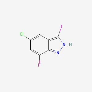 molecular formula C7H3ClFIN2 B1458183 5-Chloro-7-fluoro-3-iodoindazole CAS No. 1352398-10-7