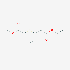 molecular formula C10H18O4S B14581849 Ethyl 3-[(2-methoxy-2-oxoethyl)sulfanyl]pentanoate CAS No. 61324-76-3