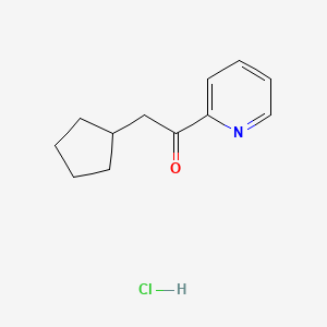 molecular formula C12H16ClNO B1458200 2-Cyclopentyl-1-(pyridin-2-yl)ethan-1-one hydrochloride CAS No. 1461715-57-0