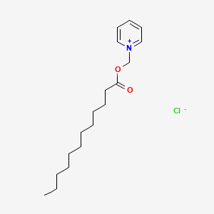 molecular formula C18H30ClNO2 B14582093 Pyridinium, 1-[[(1-oxododecyl)oxy]methyl]-, chloride CAS No. 61413-58-9