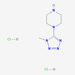 molecular formula C6H14Cl2N6 B1458218 1-(1-methyl-1H-1,2,3,4-tetrazol-5-yl)piperazine dihydrochloride CAS No. 1461705-20-3