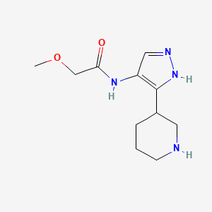 molecular formula C11H18N4O2 B1458227 2-methoxy-N-[3-(piperidin-3-yl)-1H-pyrazol-4-yl]acetamide CAS No. 1803570-36-6