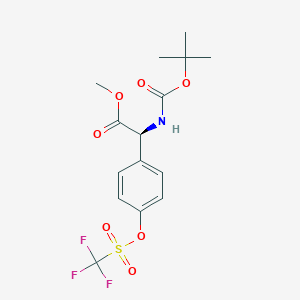 molecular formula C15H18F3NO7S B1458241 methyl (2S)-2-{[(tert-butoxy)carbonyl]amino}-2-{4-[(trifluoromethane)sulfonyloxy]phenyl}acetate CAS No. 225517-17-9