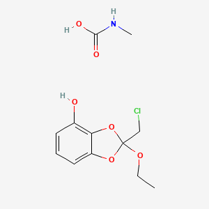 2-(Chloromethyl)-2-ethoxy-1,3-benzodioxol-4-ol;methylcarbamic acid