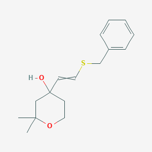 4-[2-(Benzylsulfanyl)ethenyl]-2,2-dimethyloxan-4-ol