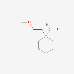 molecular formula C10H18O2 B1458245 1-(2-Methoxyethyl)cyclohexane-1-carbaldehyde CAS No. 1803590-11-5