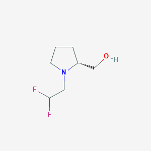 molecular formula C7H13F2NO B1458247 [(2R)-1-(2,2-difluoroethyl)pyrrolidin-2-yl]methanol CAS No. 1568029-94-6