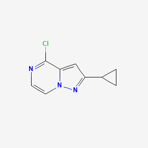 molecular formula C9H8ClN3 B1458255 4-Chloro-2-cyclopropylpyrazolo[1,5-a]pyrazine CAS No. 1602060-23-0