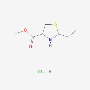 molecular formula C7H14ClNO2S B1458256 Methyl 2-ethyl-1,3-thiazolidine-4-carboxylate hydrochloride CAS No. 1922702-13-3
