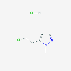 molecular formula C6H10Cl2N2 B1458259 5-(2-chloroethyl)-1-methyl-1H-pyrazole hydrochloride CAS No. 1797374-16-3