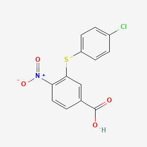 molecular formula C13H8ClNO4S B1458264 3-[(4-Chlorophenyl)sulfanyl]-4-nitrobenzoic acid CAS No. 1553287-24-3