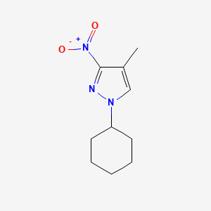 molecular formula C10H15N3O2 B1458268 1-cyclohexyl-4-methyl-3-nitro-1H-pyrazole CAS No. 1461705-07-6