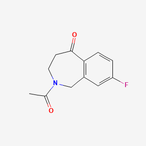molecular formula C12H12FNO2 B1458279 2-acetyl-8-fluoro-2,3,4,5-tetrahydro-1H-2-benzazepin-5-one CAS No. 1592375-54-6