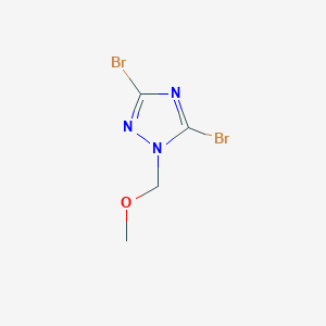 molecular formula C4H5Br2N3O B1458282 3,5-dibromo-1-(methoxymethyl)-1H-1,2,4-triazole CAS No. 1785762-67-5