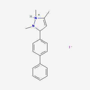 3-([1,1'-Biphenyl]-4-yl)-1,2,5-trimethyl-2,3-dihydro-1H-pyrazol-1-ium iodide