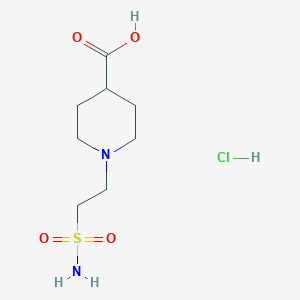 molecular formula C8H17ClN2O4S B1458286 1-(2-Sulfamoylethyl)piperidine-4-carboxylic acid hydrochloride CAS No. 1797572-79-2