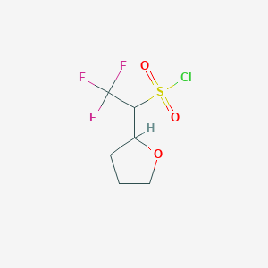 molecular formula C6H8ClF3O3S B1458290 2,2,2-Trifluoro-1-(oxolan-2-yl)ethane-1-sulfonyl chloride CAS No. 1602701-73-4