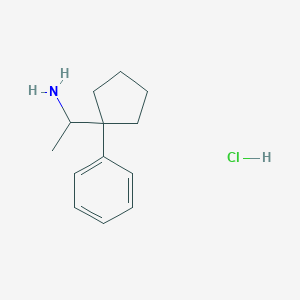 molecular formula C13H20ClN B1458297 1-(1-苯基环戊基)乙-1-胺盐酸盐 CAS No. 1607302-84-0