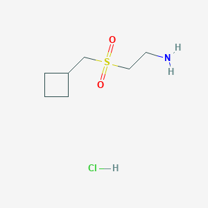 molecular formula C7H16ClNO2S B1458298 2-环丁基甲磺酰基乙-1-胺盐酸盐 CAS No. 1461708-30-4