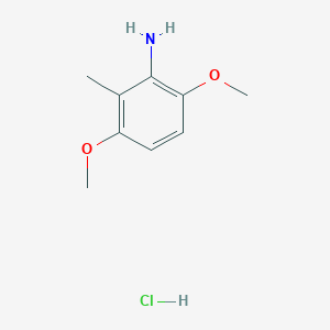molecular formula C9H14ClNO2 B1458300 3,6-Dimethoxy-2-methylaniline hydrochloride CAS No. 857245-46-6