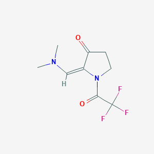 molecular formula C9H11F3N2O2 B1458302 2-二甲氨基亚甲基-1-(2,2,2-三氟-乙酰)-吡咯烷-3-酮 CAS No. 1383734-88-0