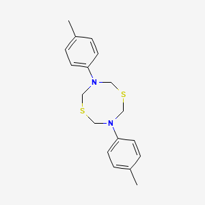 molecular formula C18H22N2S2 B14583039 3,7-Bis(4-methylphenyl)-1,5,3,7-dithiadiazocane CAS No. 61135-75-9