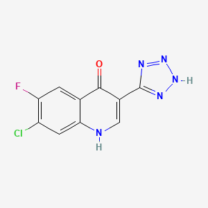 7-Chloro-3-(1,2-dihydro-5H-tetrazol-5-ylidene)-6-fluoroquinolin-4(3H)-one