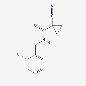 molecular formula C12H11ClN2O B1458306 N-[(2-氯苯基)甲基]-1-氰基环丙烷-1-甲酰胺 CAS No. 1517663-72-7
