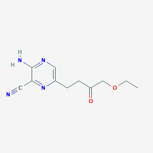 molecular formula C11H14N4O2 B14583092 3-Amino-6-(4-ethoxy-3-oxobutyl)pyrazine-2-carbonitrile CAS No. 61267-70-7