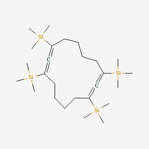 molecular formula C26H52Si4 B14583119 (Cyclotetradeca-1,2,8,9-tetraene-1,3,8,10-tetrayl)tetrakis(trimethylsilane) CAS No. 61349-55-1