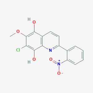 7-Chloro-8-hydroxy-6-methoxy-2-(2-nitrophenyl)quinolin-5(1H)-one