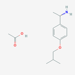 molecular formula C14H23NO3 B1458316 (1S)-1-[4-(2-methylpropoxy)phenyl]ethan-1-amine, acetic acid CAS No. 1807938-90-4