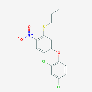 molecular formula C15H13Cl2NO3S B14583182 2,4-Dichloro-1-[4-nitro-3-(propylsulfanyl)phenoxy]benzene CAS No. 61167-02-0