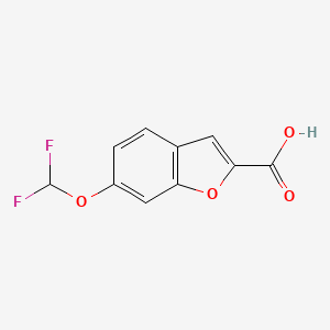 molecular formula C10H6F2O4 B1458319 6-(二氟甲氧基)-1-苯并呋喃-2-羧酸 CAS No. 1803591-71-0