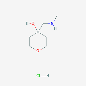 molecular formula C7H16ClNO2 B1458323 4-[(Methylamino)methyl]oxan-4-ol hydrochloride CAS No. 1797336-47-0