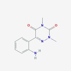 molecular formula C11H12N4O2 B14583230 6-(2-Aminophenyl)-2,4-dimethyl-1,2,4-triazine-3,5-dione CAS No. 61602-98-0