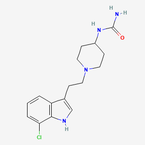 molecular formula C16H21ClN4O B14583235 N-{1-[2-(7-Chloro-1H-indol-3-yl)ethyl]piperidin-4-yl}urea CAS No. 61220-20-0