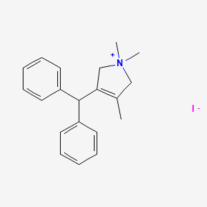 molecular formula C20H24IN B14583255 1H-Pyrrolium, 3-(diphenylmethyl)-2,5-dihydro-1,1,4-trimethyl-, iodide CAS No. 61334-50-7