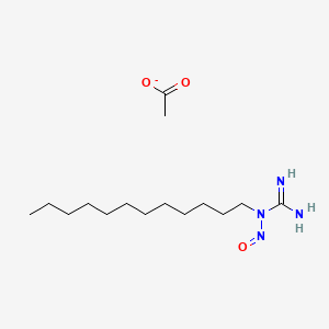 molecular formula C15H31N4O3- B14583284 Guanidine, N-dodecyl-N-nitroso-, monoacetate CAS No. 61347-11-3