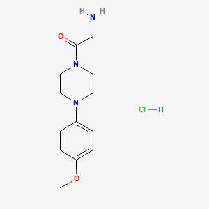 molecular formula C13H20ClN3O2 B1458329 {2-[4-(4-Methoxyphenyl)piperazin-1-yl]-2-oxoethyl}amine hydrochloride CAS No. 1638612-83-5