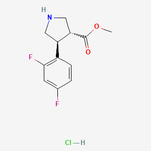 molecular formula C12H14ClF2NO2 B1458334 methyl (3R,4S)-4-(2,4-difluorophenyl)pyrrolidine-3-carboxylate hydrochloride CAS No. 1461689-23-5