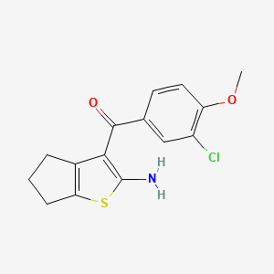 molecular formula C15H14ClNO2S B1458335 3-(3-chloro-4-methoxybenzoyl)-4H,5H,6H-cyclopenta[b]thiophen-2-amine CAS No. 1797174-07-2