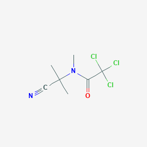 molecular formula C7H9Cl3N2O B14583385 2,2,2-Trichloro-N-(2-cyanopropan-2-yl)-N-methylacetamide CAS No. 61555-53-1