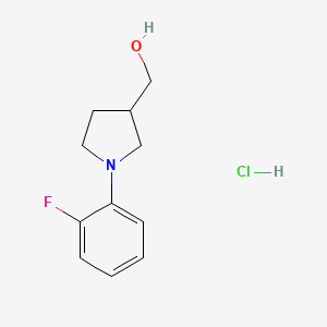 molecular formula C11H15ClFNO B1458339 [1-(2-氟苯基)吡咯烷-3-基]甲醇盐酸盐 CAS No. 1955506-27-0