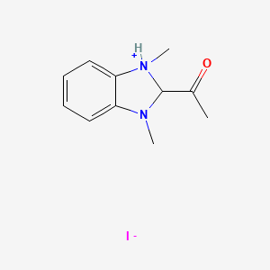 molecular formula C11H15IN2O B14583409 2-Acetyl-1,3-dimethyl-2,3-dihydro-1H-benzimidazol-1-ium iodide CAS No. 61495-67-8