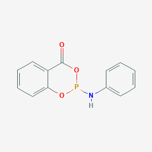 molecular formula C13H10NO3P B14583410 2-Anilino-2H,4H-1,3,2-benzodioxaphosphinin-4-one CAS No. 61293-69-4