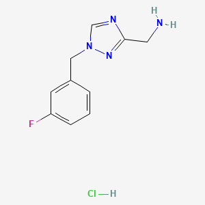 molecular formula C10H12ClFN4 B1458343 {1-[(3-氟苯基)甲基]-1H-1,2,4-三唑-3-基}甲胺盐酸盐 CAS No. 1803561-32-1