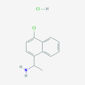 molecular formula C12H13Cl2N B1458344 1-(4-Chloronaphthalen-1-yl)ethan-1-amine hydrochloride CAS No. 40280-56-6