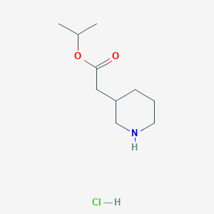 molecular formula C10H20ClNO2 B1458345 Propan-2-yl 2-(piperidin-3-yl)acetate hydrochloride CAS No. 1803586-33-5